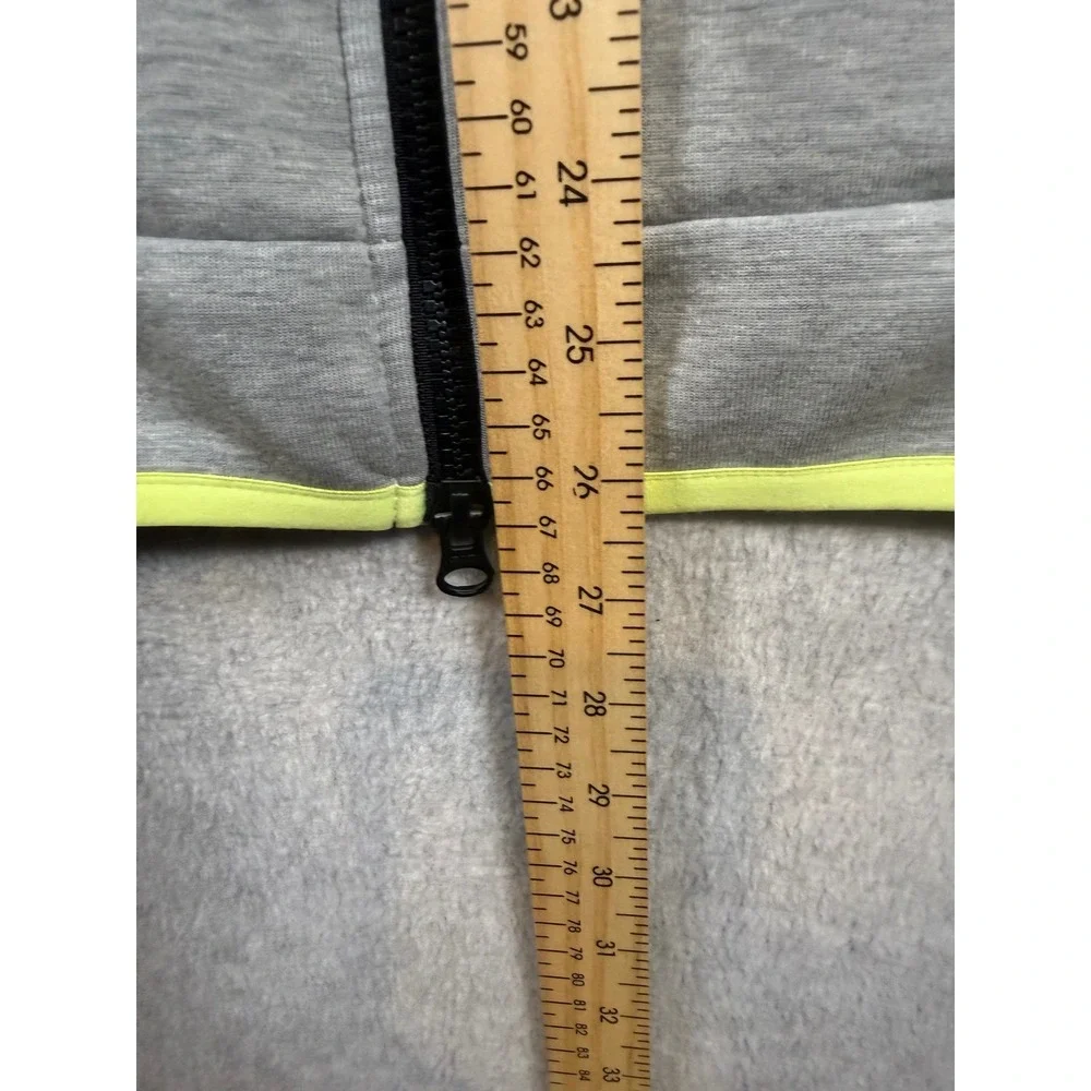 Nike Tech Fleece Full Zip Hoodie Mens Large White Grey Neon Yellow CU4489-101